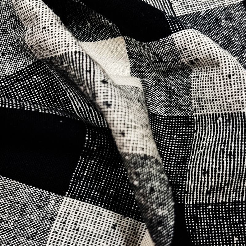 Silk noil fabric card for natural texture and slub effect