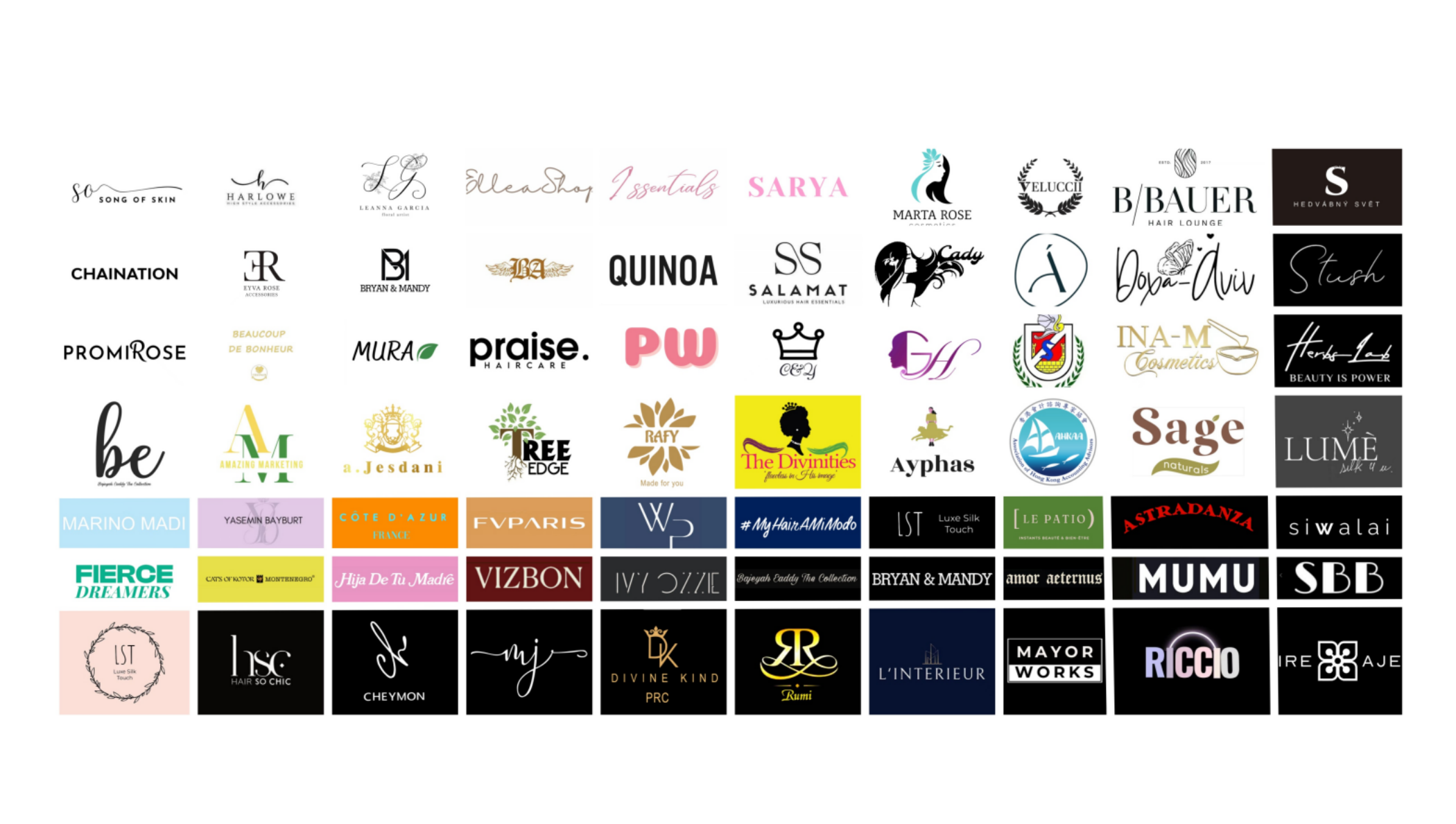 Logos of over 50 brand partners served by DOCSUN