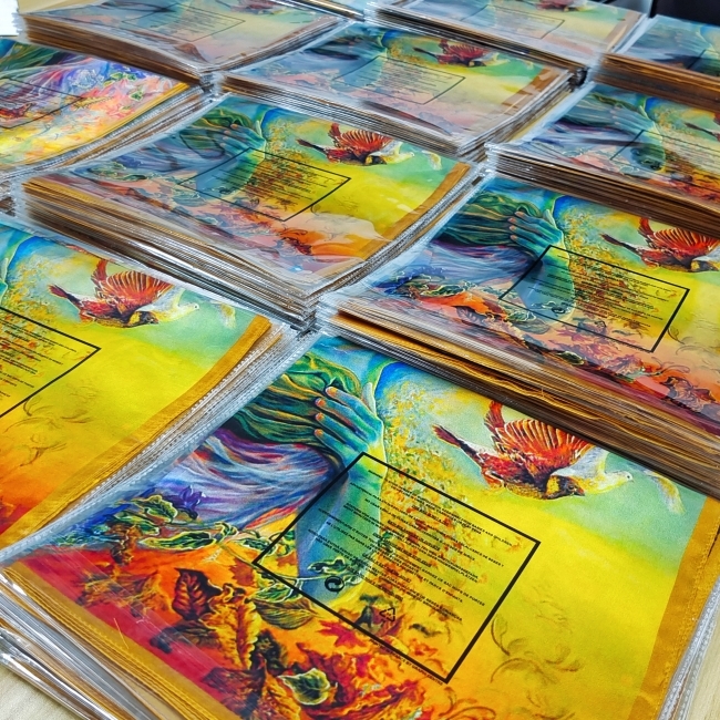 Transparent bag packaging for custom silk scarves and wholesale scarf projects