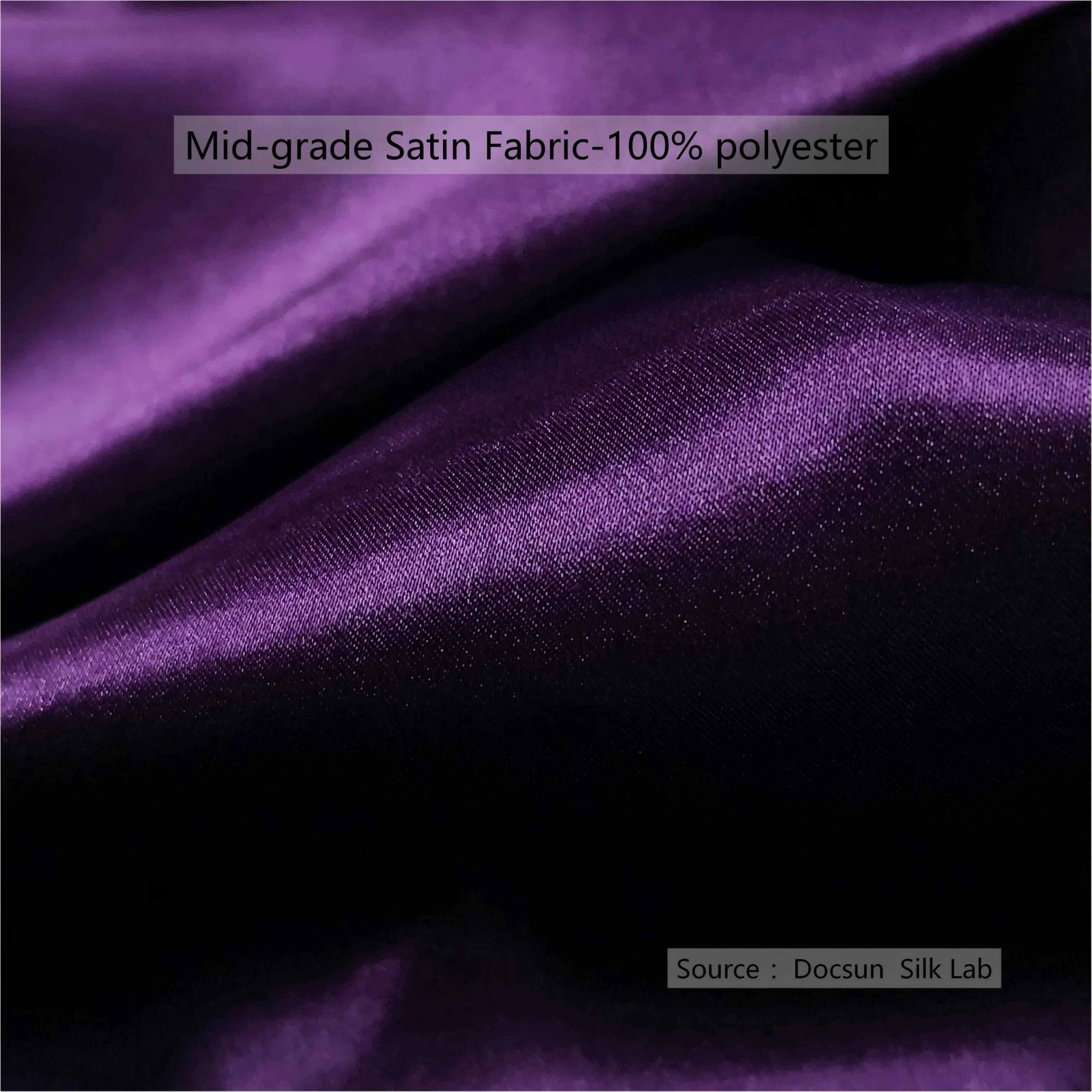Mid-grade 100 percent polyester satin fabric with smooth surface