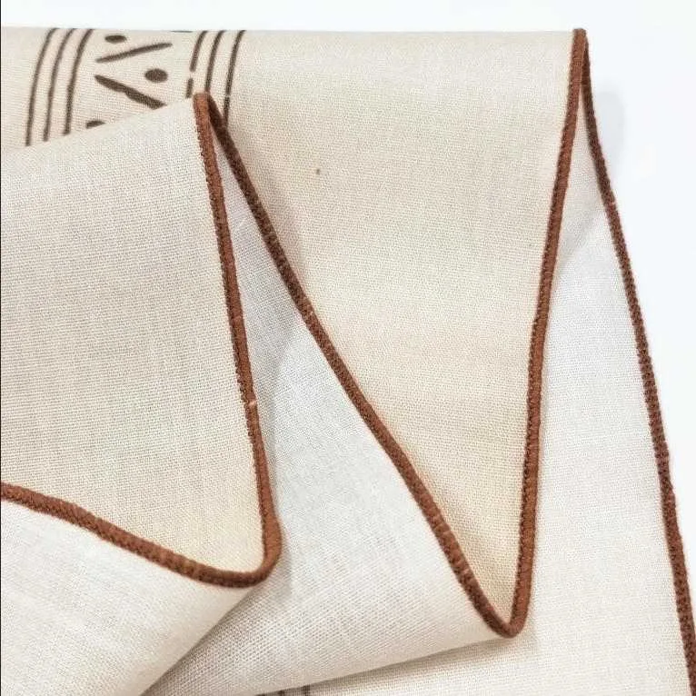 Dense overlock edge finish for washable custom bandanas