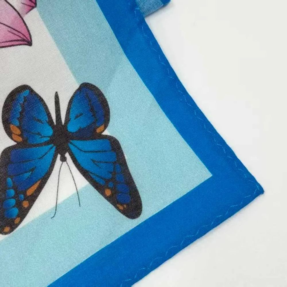 Triangle stitch overlock hem for durable custom bandanas