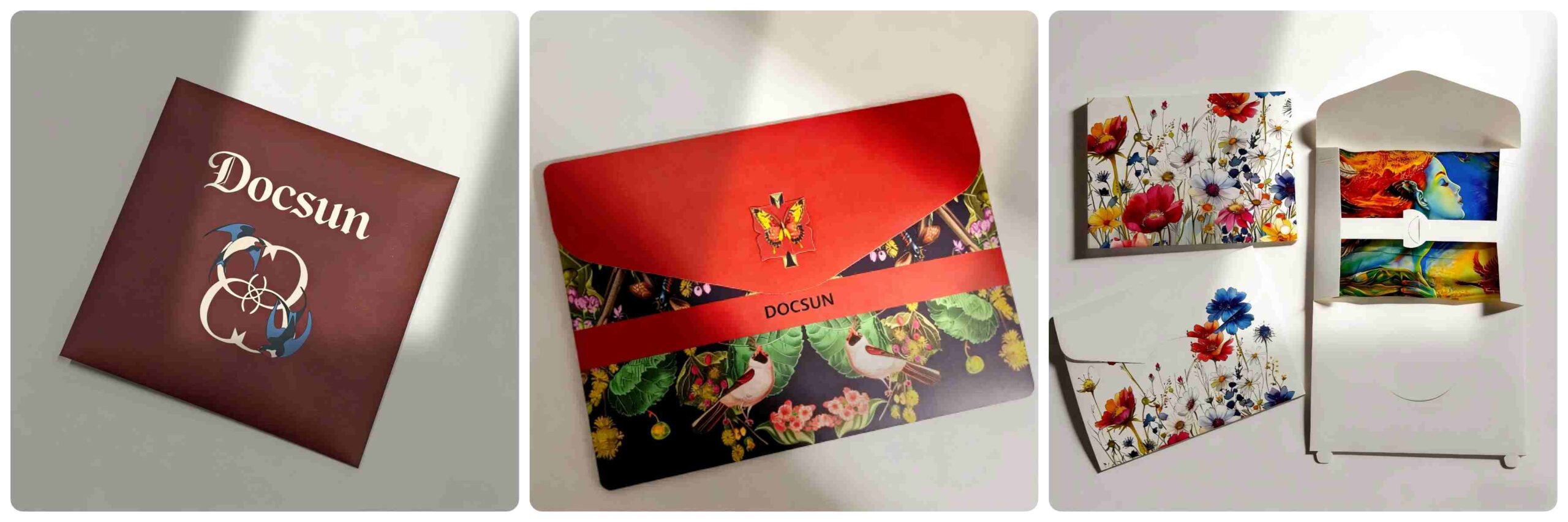 DOCSUN custom envelope packaging case for silk products