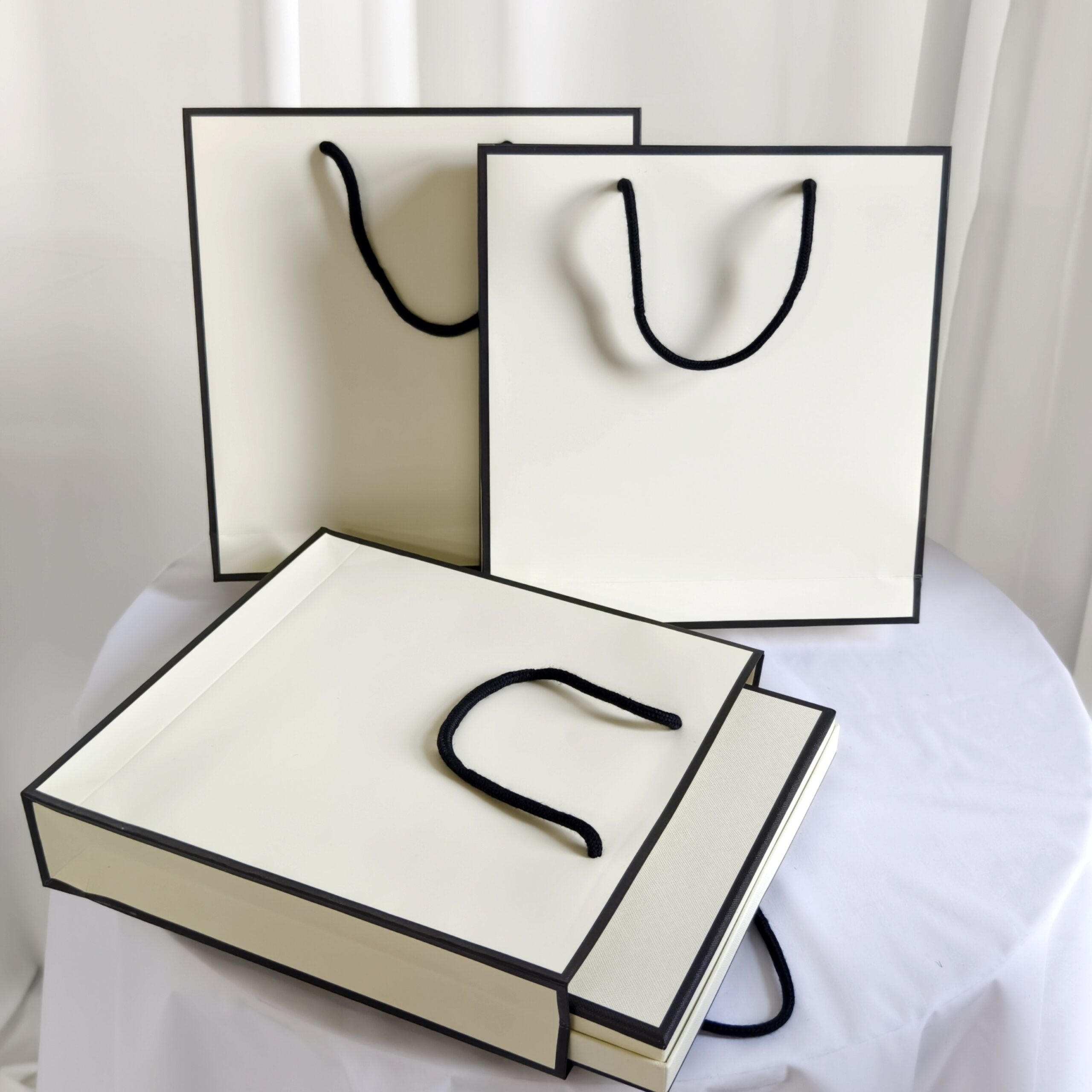 DOCSUN custom white packaging set for luxury silk scarf presentation