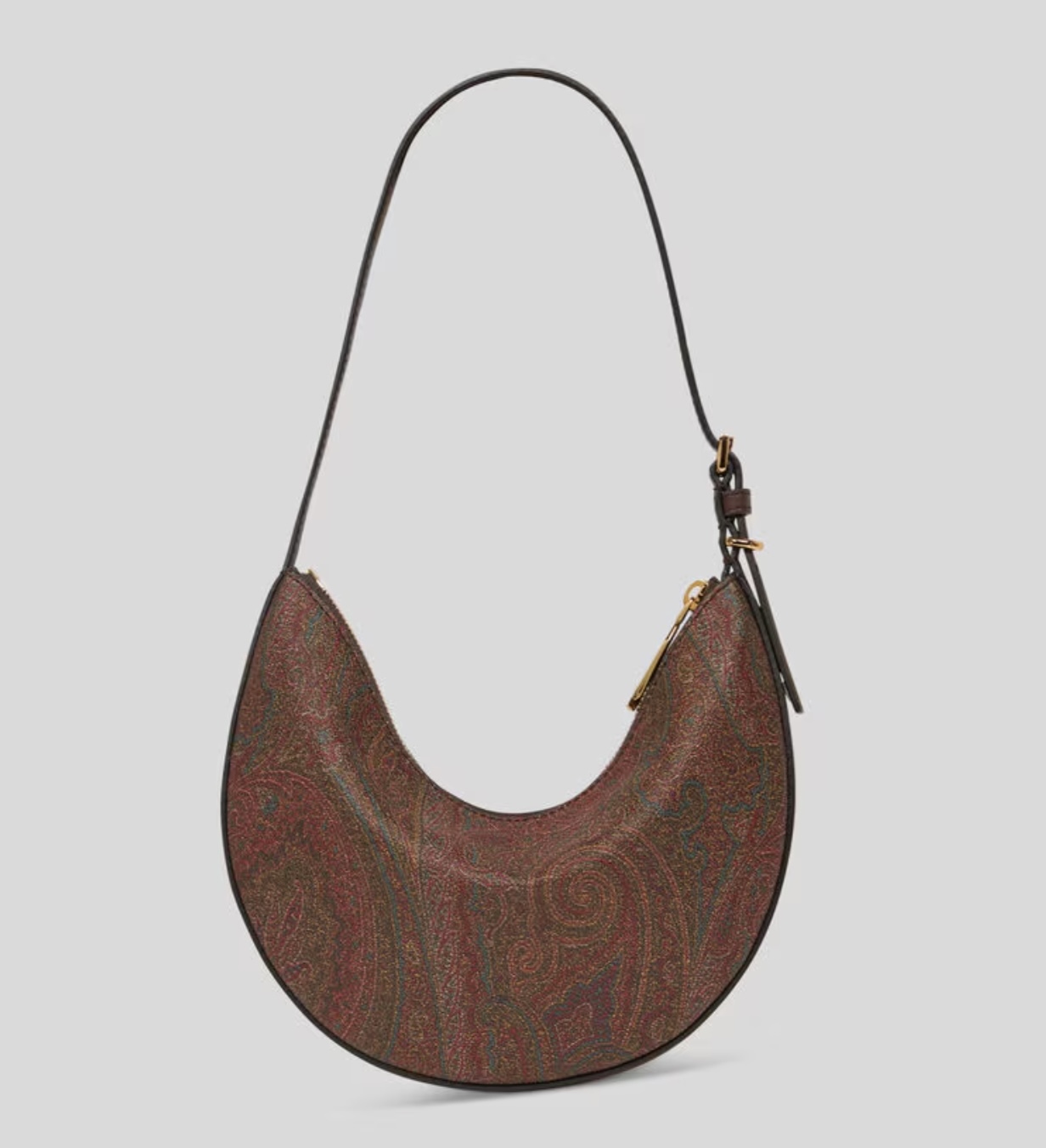 ETRO Arnica hobo bag combining paisley jacquard fabric with leather details