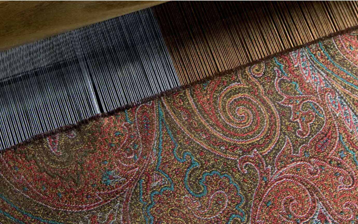 ETRO signature paisley print with layered color and intricate ornamental detail