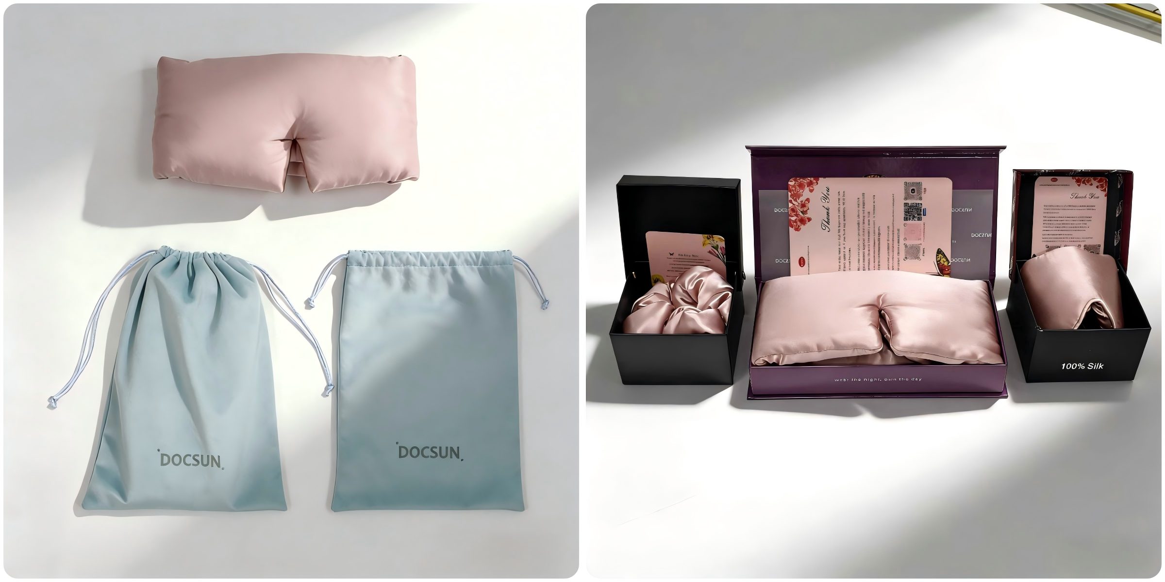 DOCSUN different packaging options for silk eye mask programs