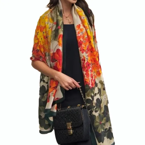 110 by 180 centimeter large custom silk scarf and shawl size reference