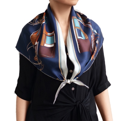 Custom Triangle Silk Scarf Size 140x85x85cm