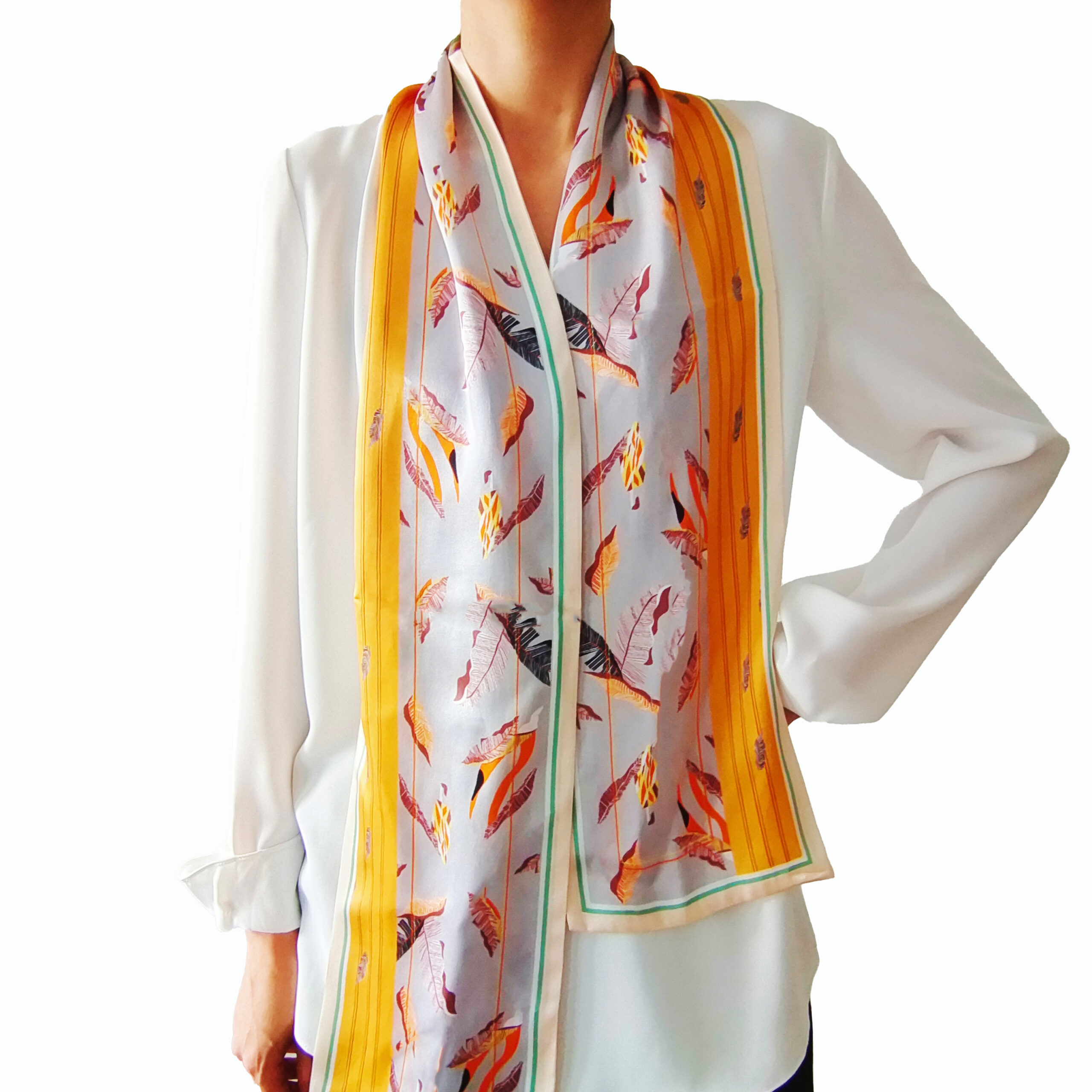 Custom Silk Scarf Size 16x155cm
