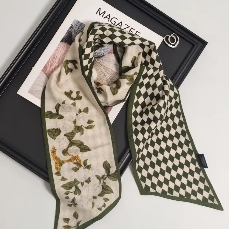 Printed silk-wool blend scarves designed for versatile daily styling