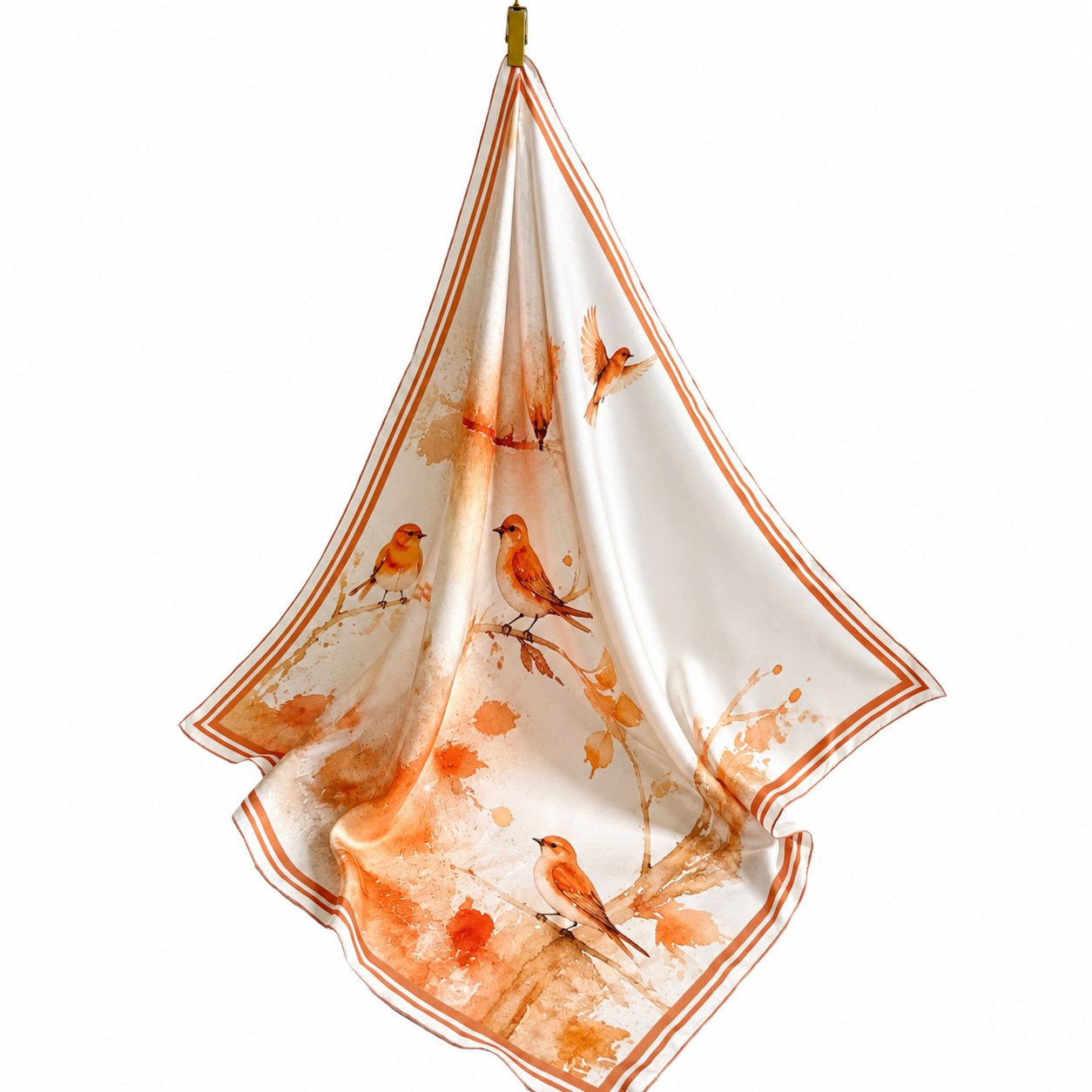 68 cm square silk scarf for women showing compact custom scarf styling