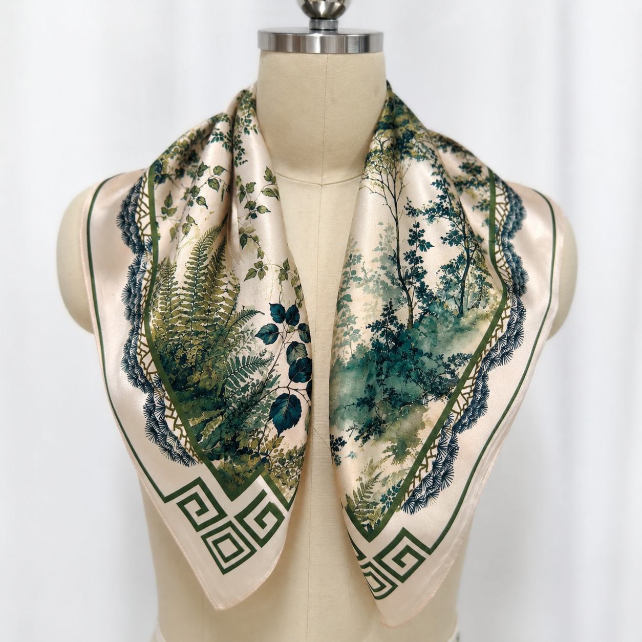 Double-sided printed silk scarf manufacturing sample for custom scarf brands