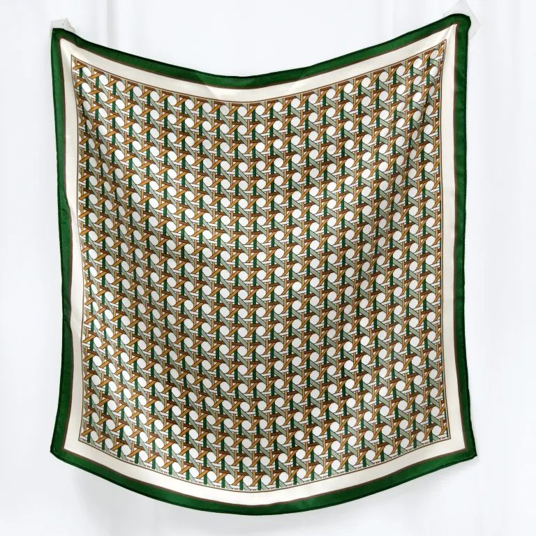 Elegant printed mulberry silk scarves showing custom scarf print quality and color control