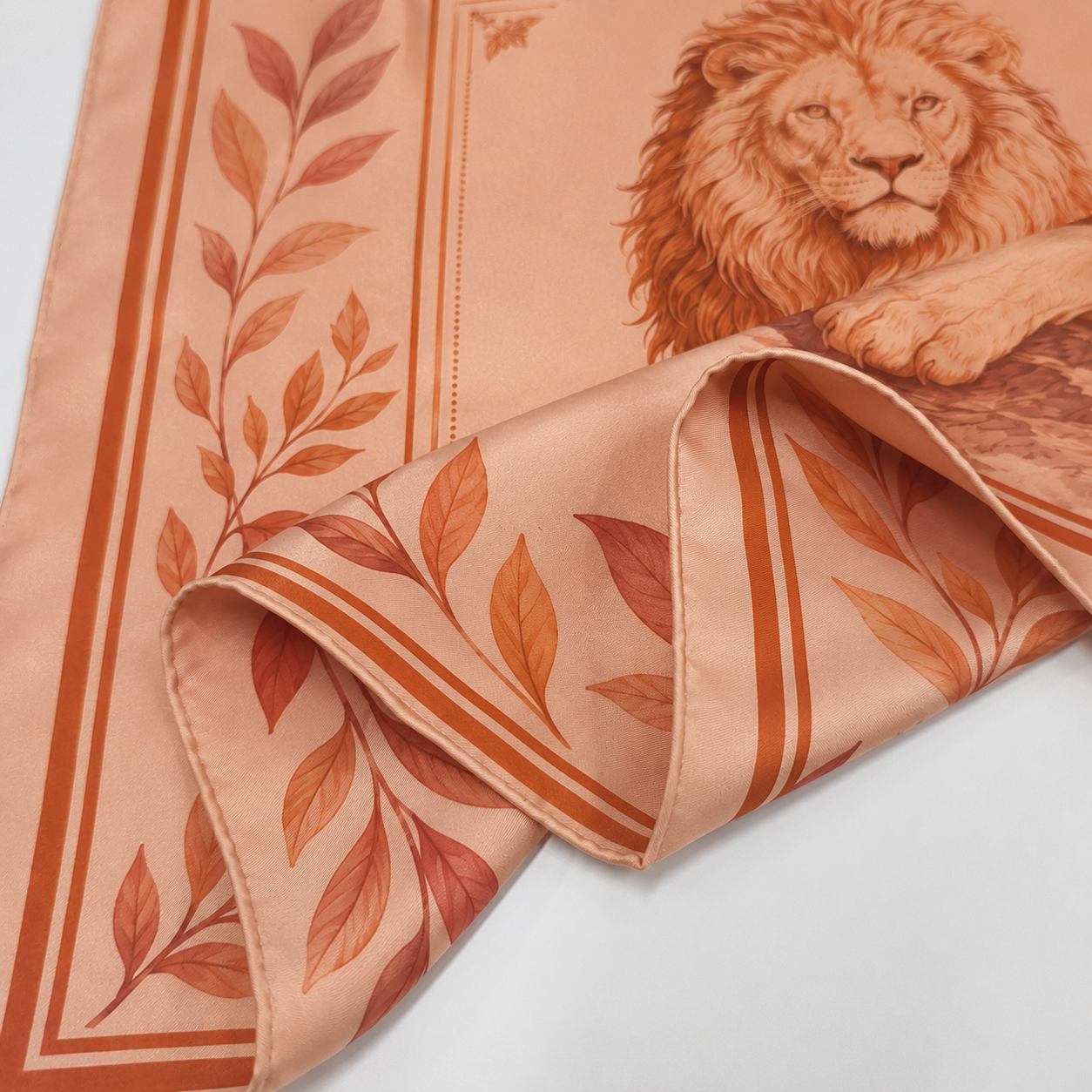 Hand hemming silk scarf for women with premium custom scarf finishing