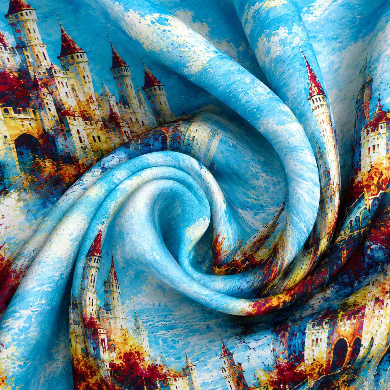 Luxury customized printed silk scarves with regional culture inspired design details