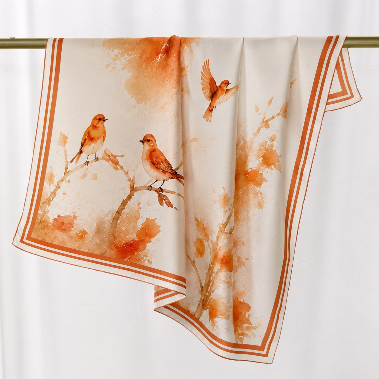 Machine rolled edge on custom silk scarves for consistent scalable production