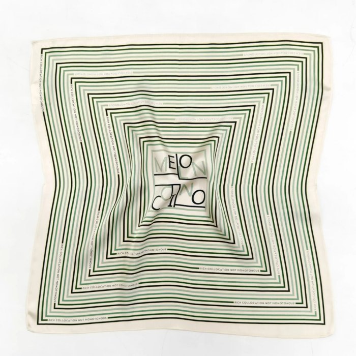 Green printed mulberry silk scarves for custom brand scarf design