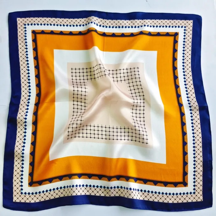 Mulberry silk scarf shown in a custom square format