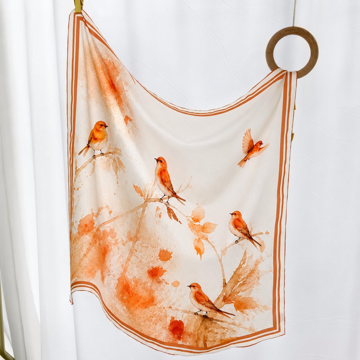 Mulberry silk scarf printing for custom 90 cm silk twill scarf production