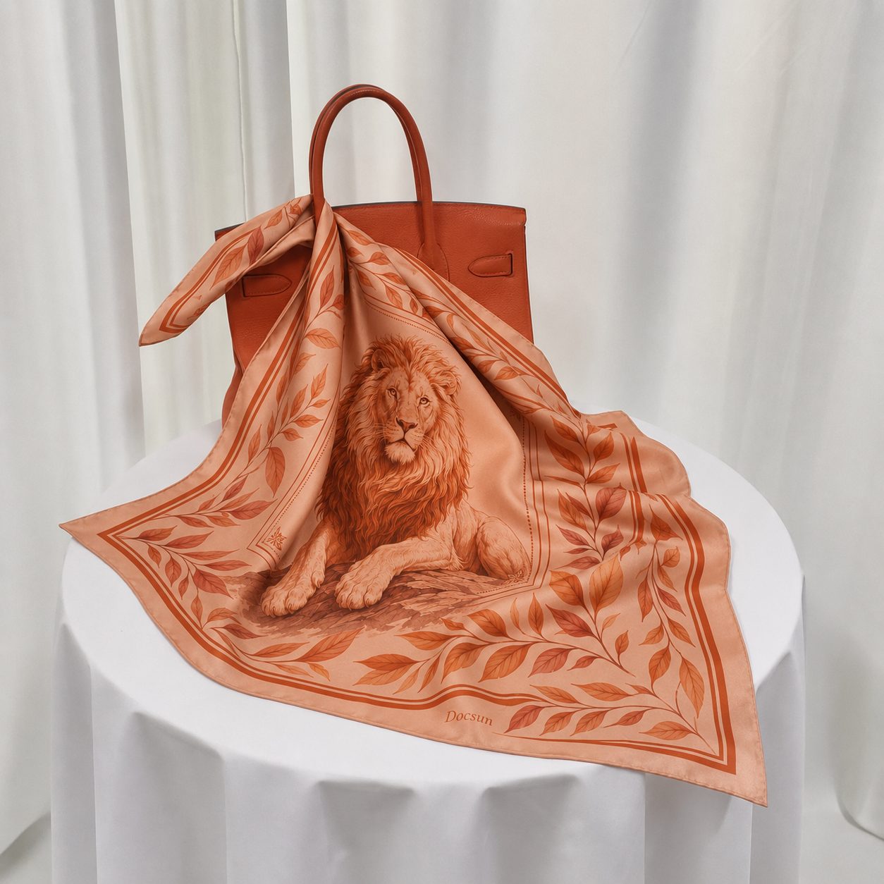 Red silk scarf for girls showing custom silk scarf color and styling options