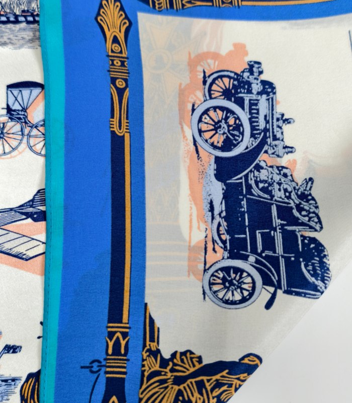 Reverse side of DOCSUN screen printed silk scarves