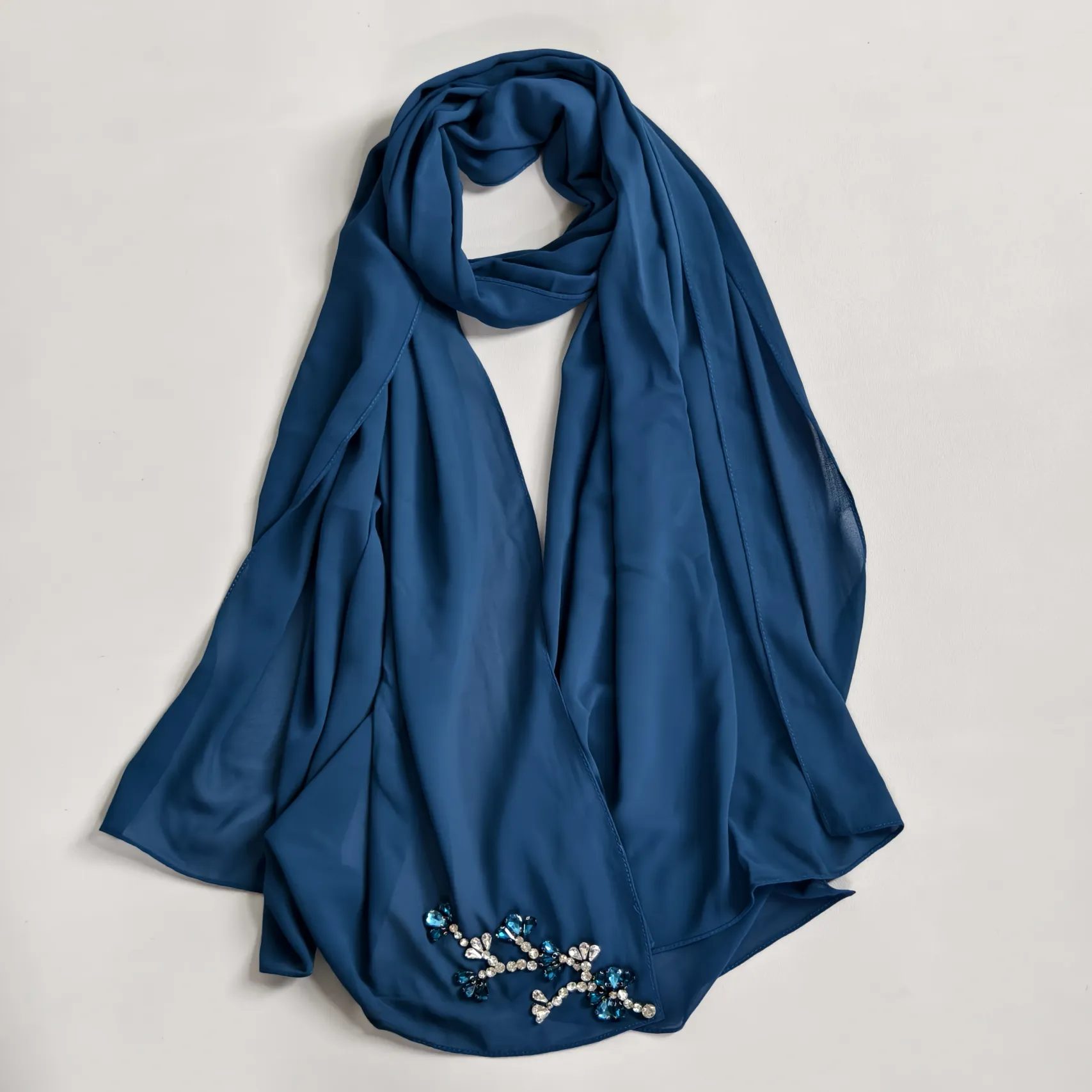 Silk chiffon scarf showing lightweight drape for eco-conscious wholesale sourcing