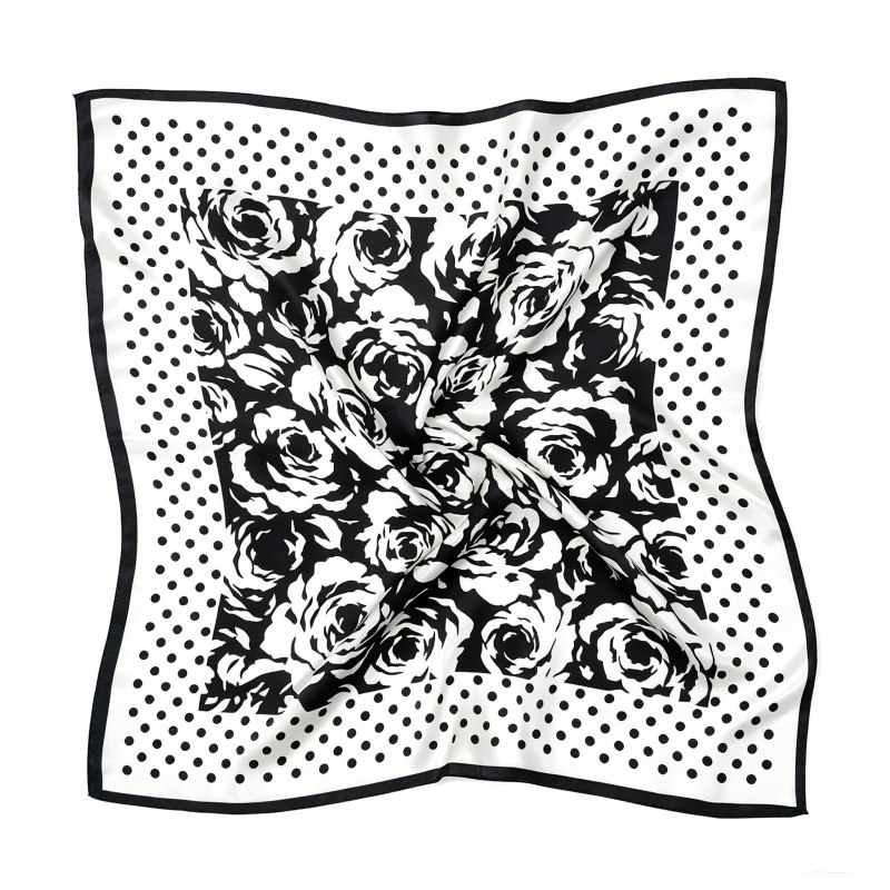 Luxury silk scarves with smooth luster and elegant printed surface