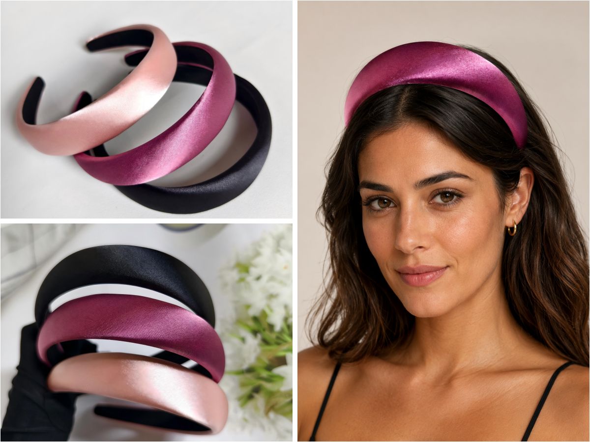 Wide custom headband for minimal and polished fashion styling