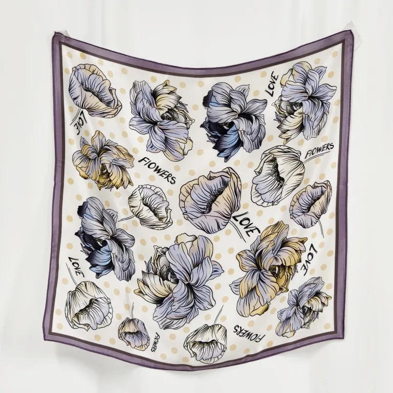 Mulberry silk scarf hand hemming detail for premium scarf craftsmanship