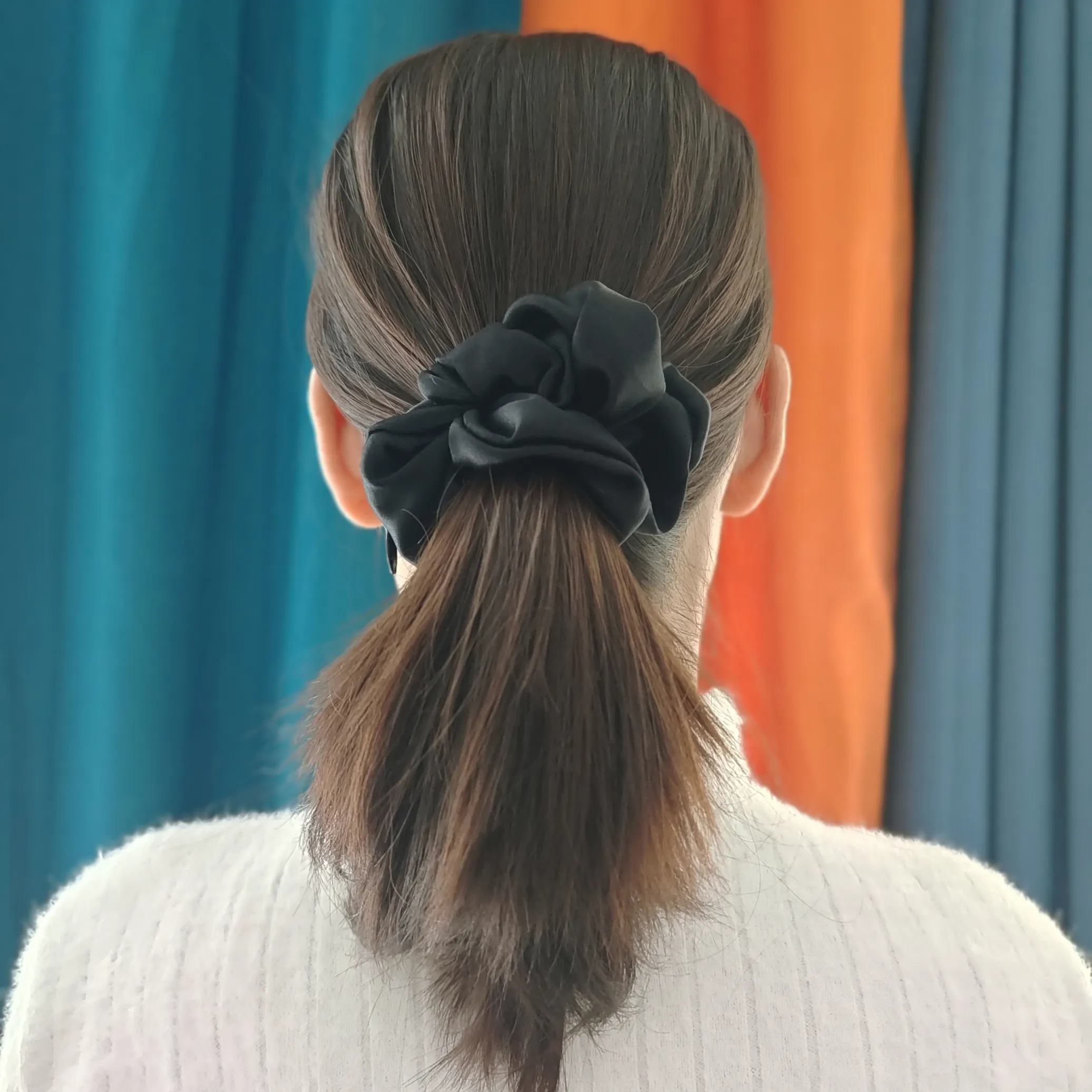 Silk scrunchies for girls with soft hair care styling