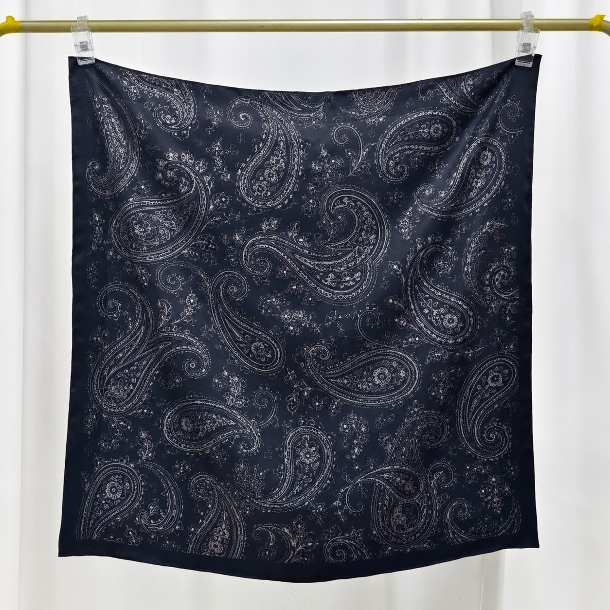 Black paisley neck scarf for custom silk scarf styling