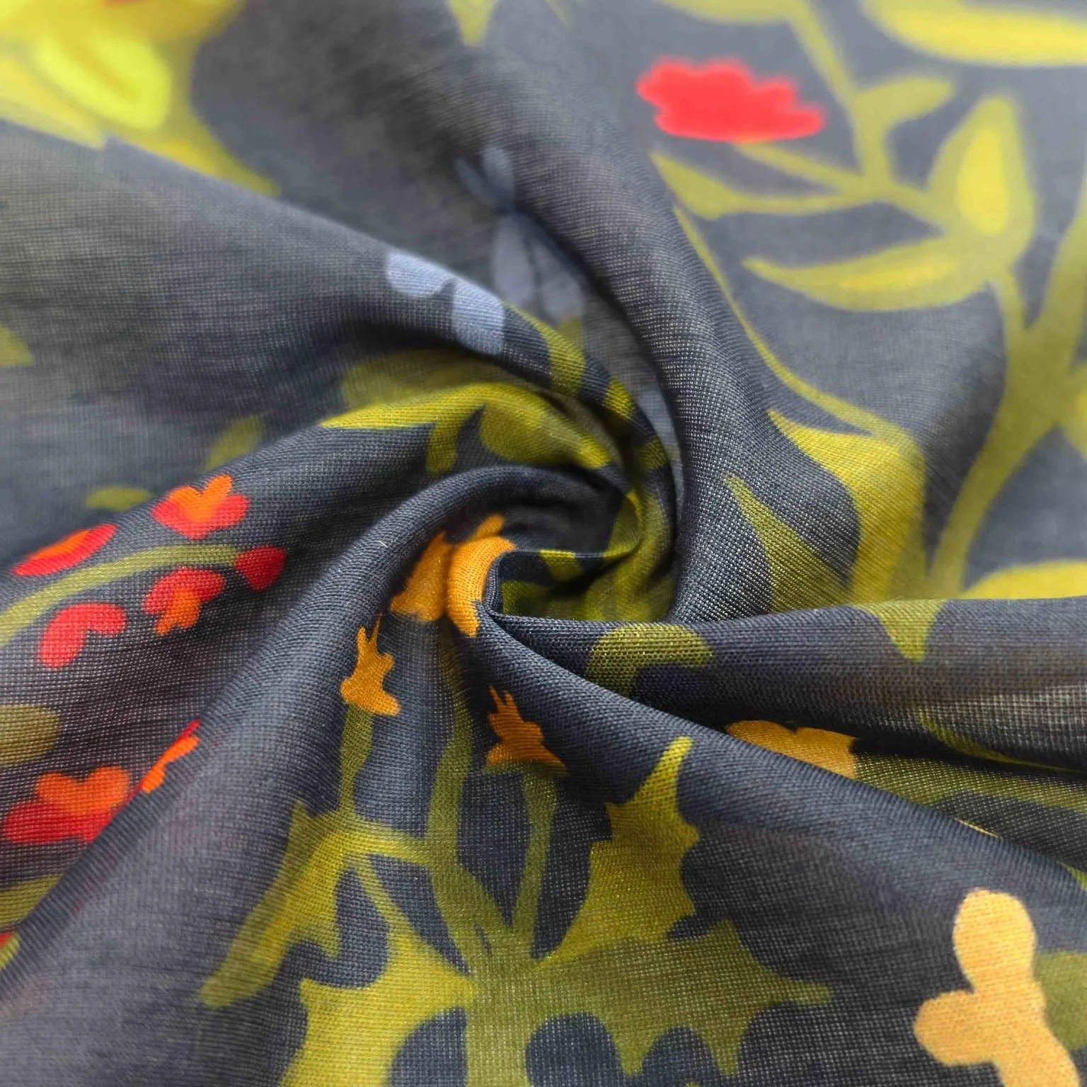Colorful floral printed bandana fabric for custom accessories