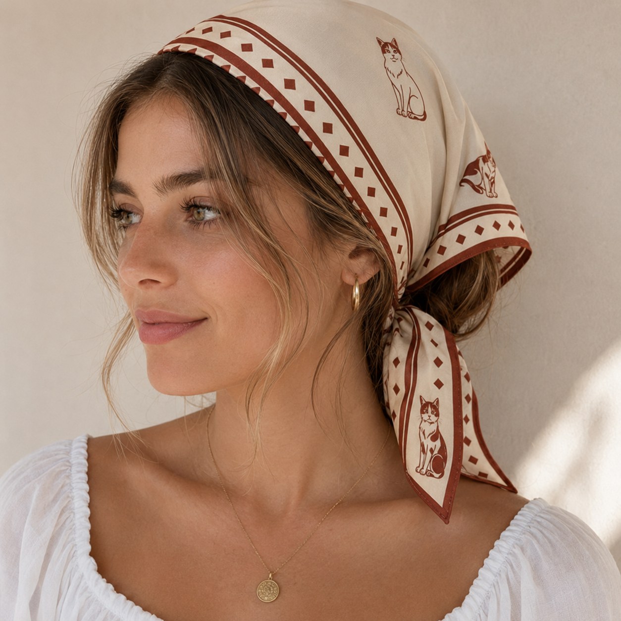 Custom printed bandana reference for coordinated scarf and accessory programs