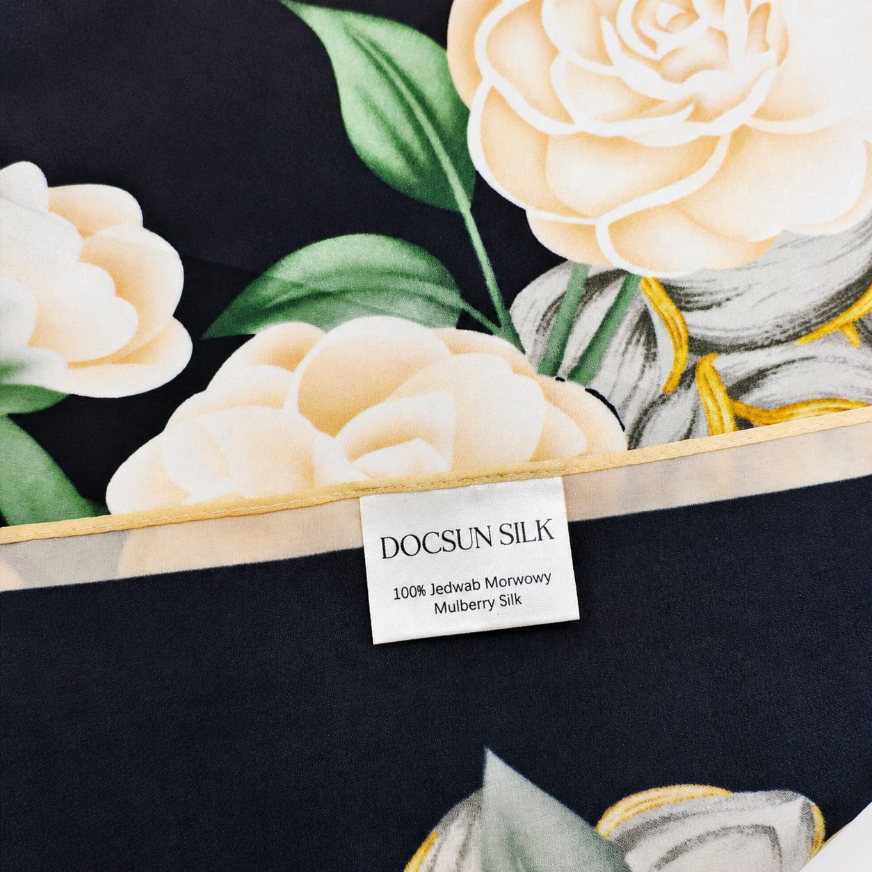 Custom DOCSUN logo treatment on a private label scarf reference