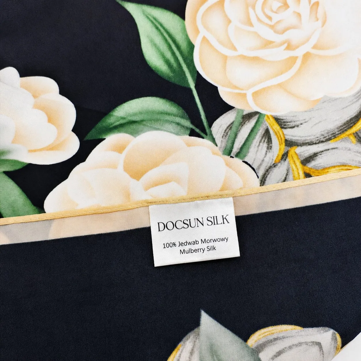 Custom DOCSUN logo treatment on a private label scarf reference