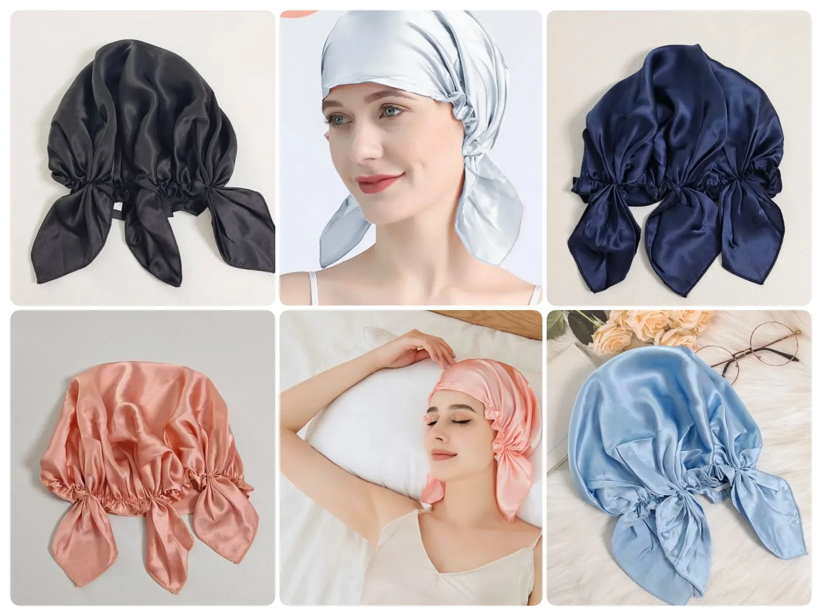 Single-layer breathable custom mulberry silk bonnet