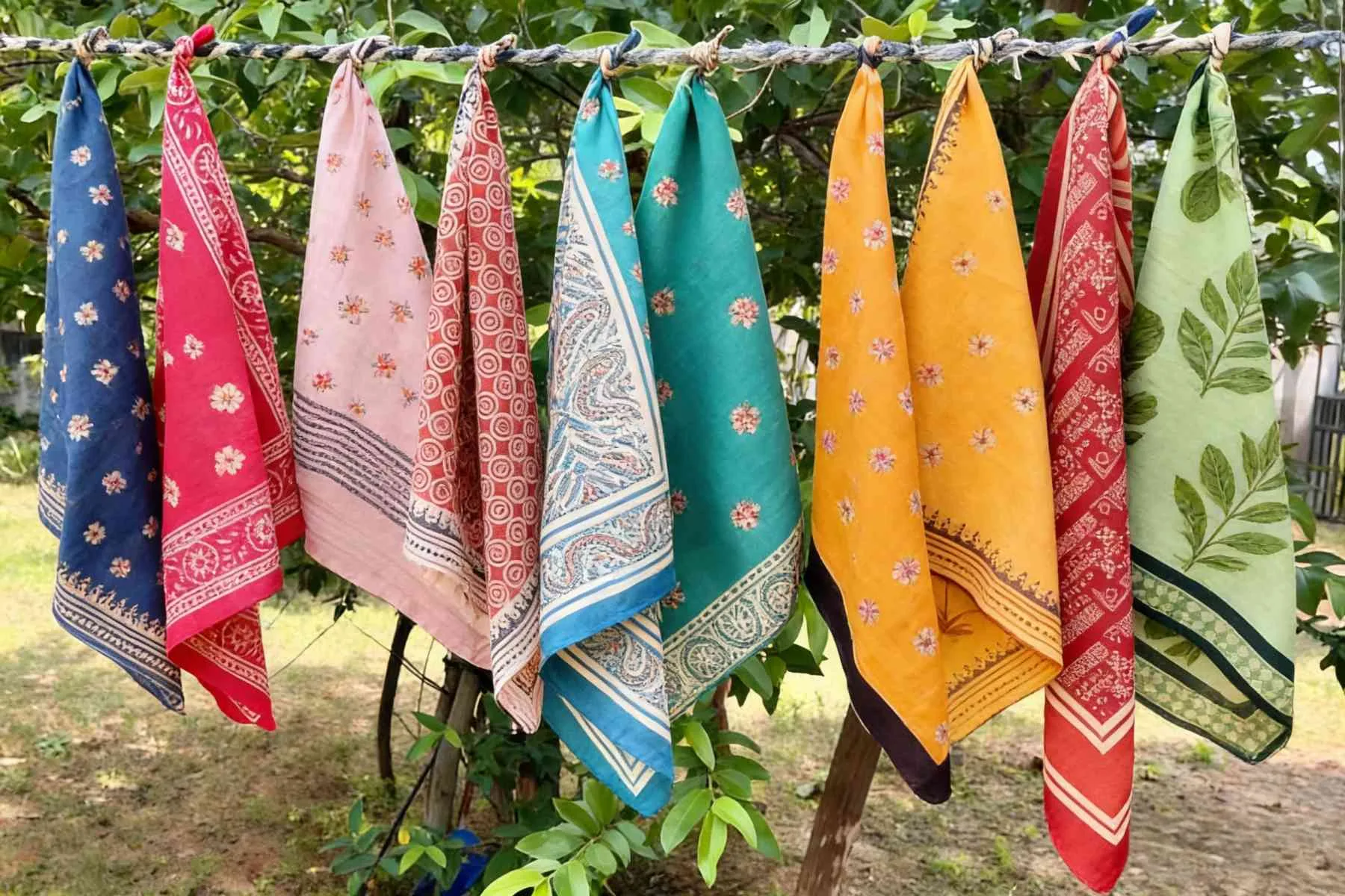 Custom printed bandanas in multiple colors for brand programs