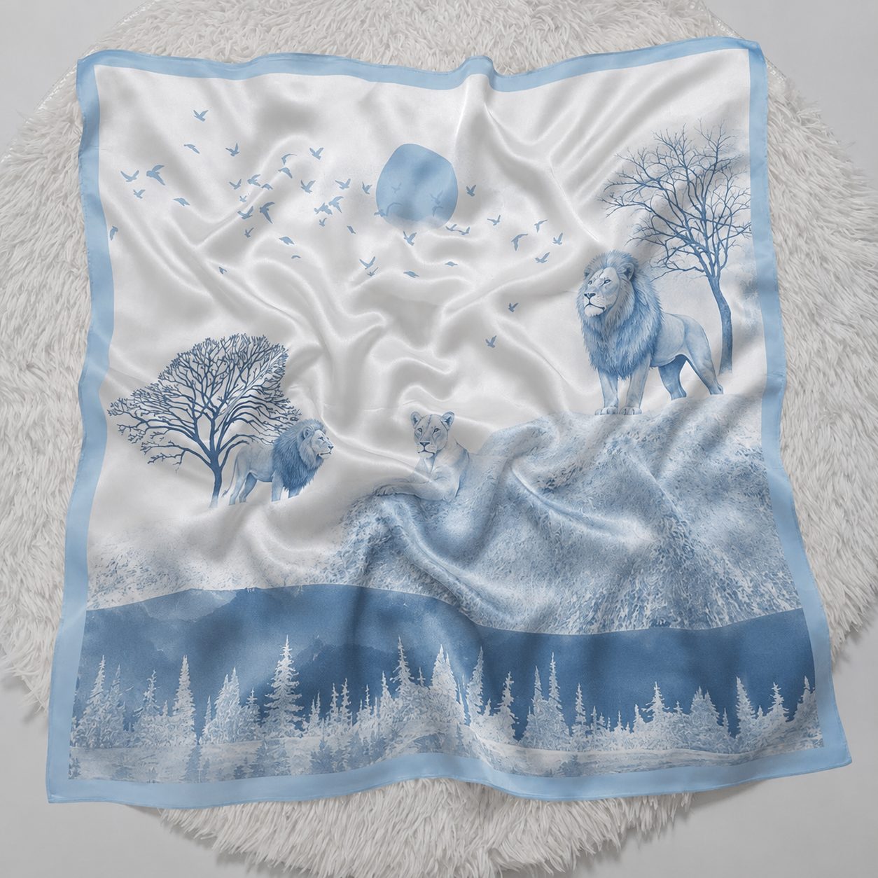 Luxury custom silk scarf for women winter fashion styling