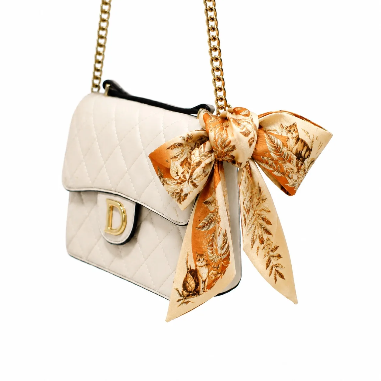 Custom skinny silk scarf shown as a narrow fashion accessory for private label brands
