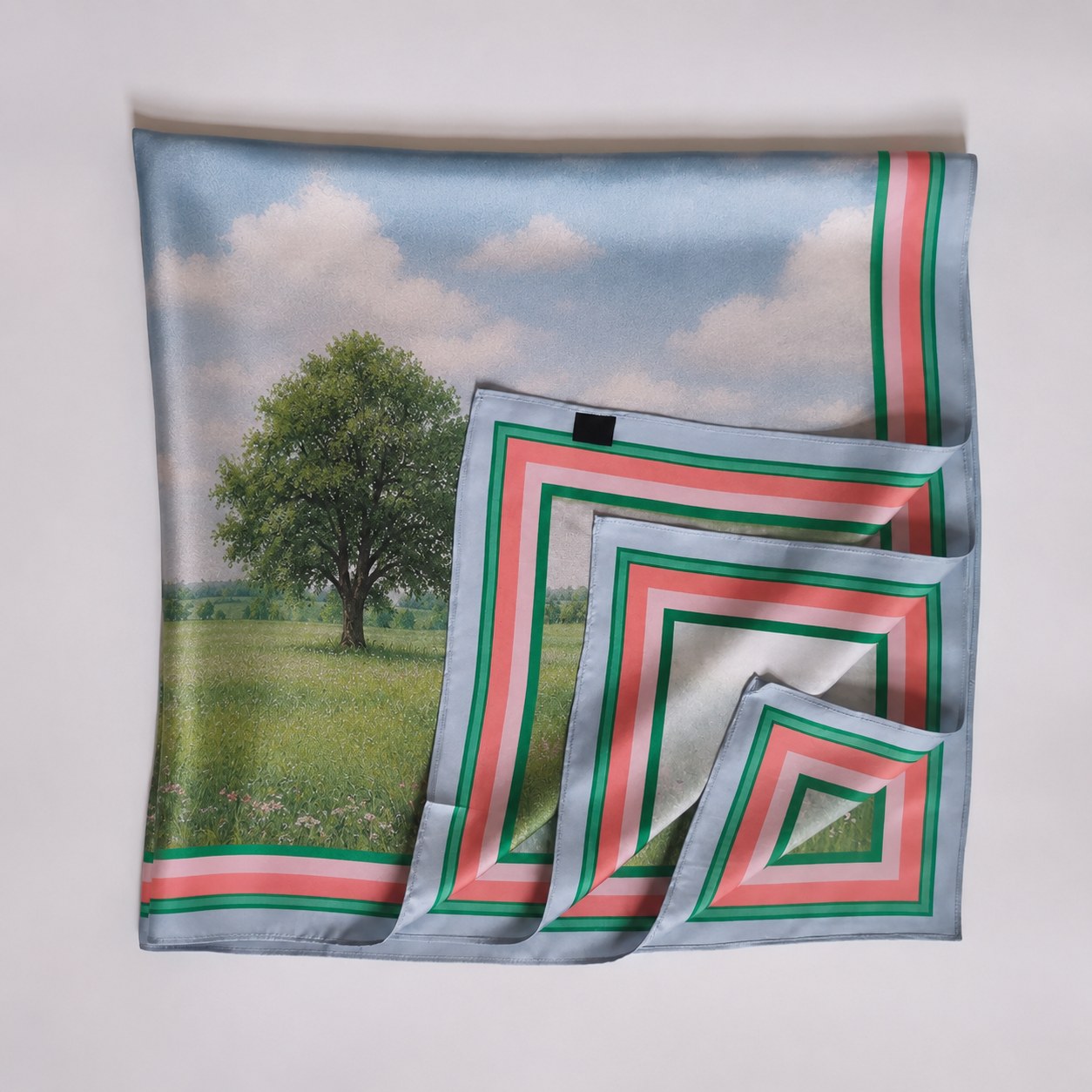 Styled branded silk scarf for fashion and gifting use
