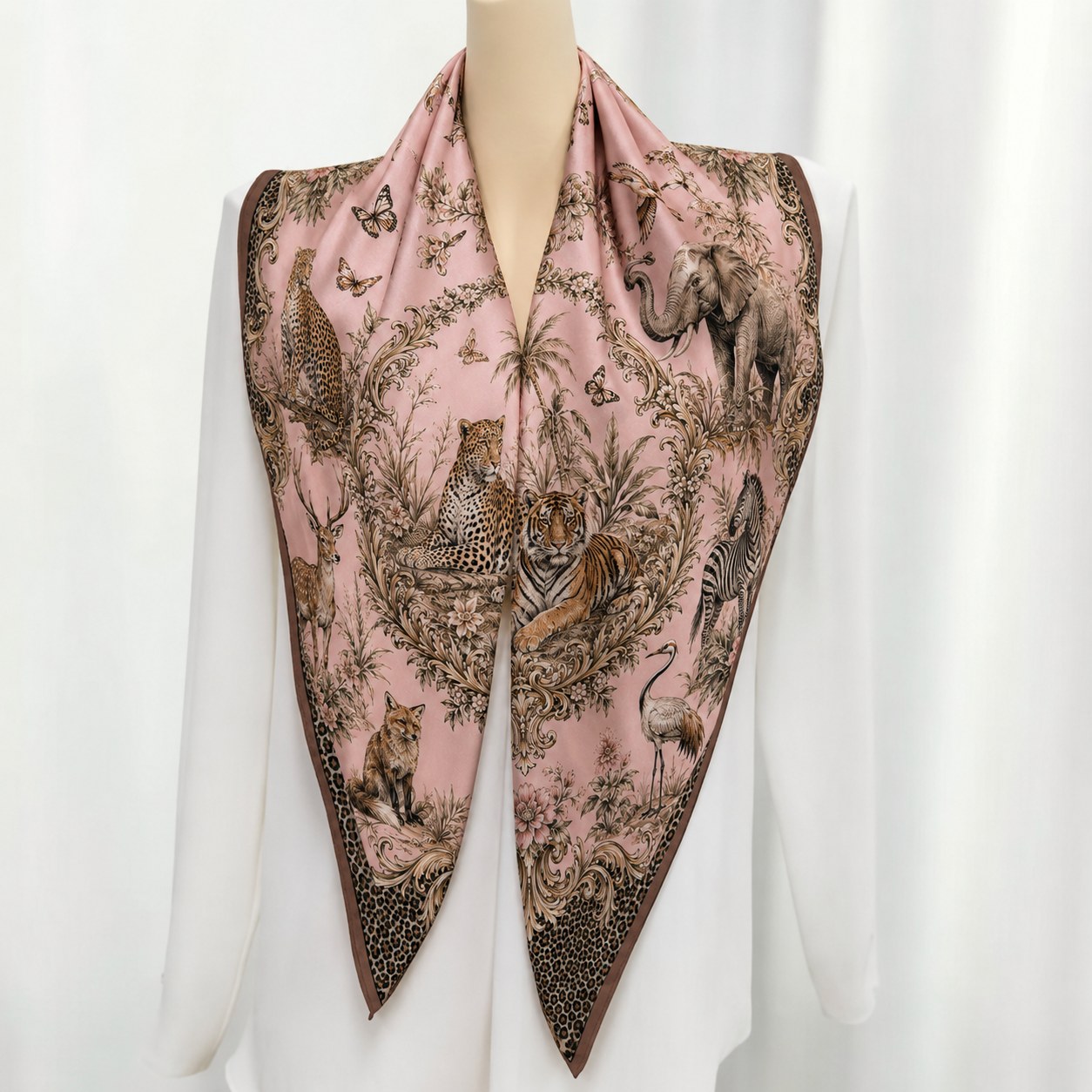 Luxury 90cm mulberry silk square shawl presentation