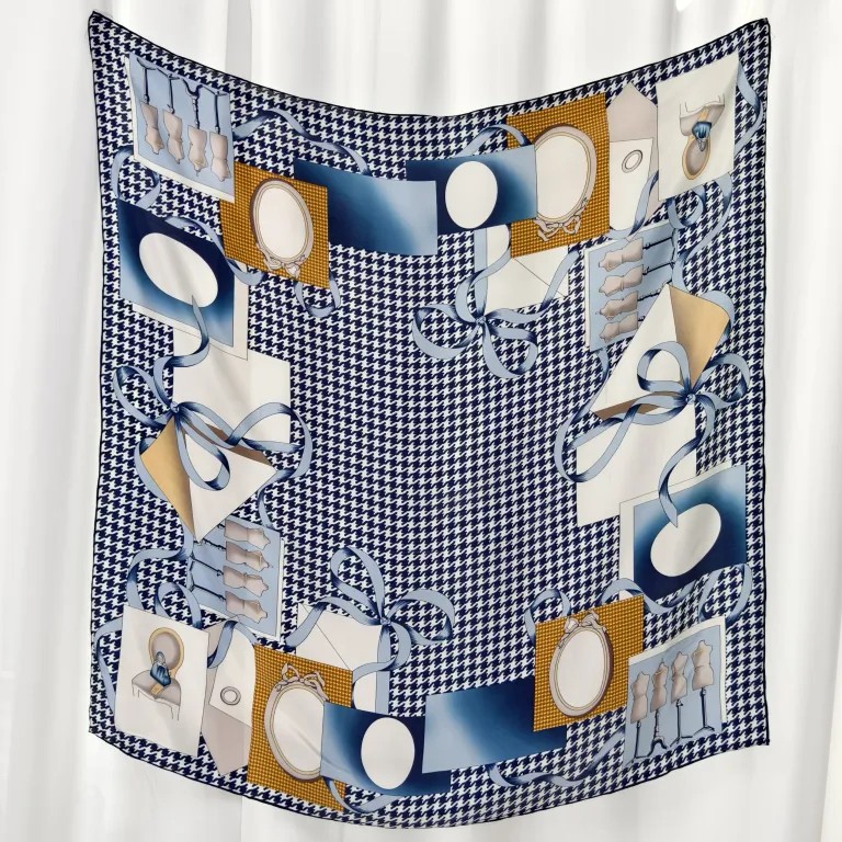 Custom luxury silk scarf design for brand collection