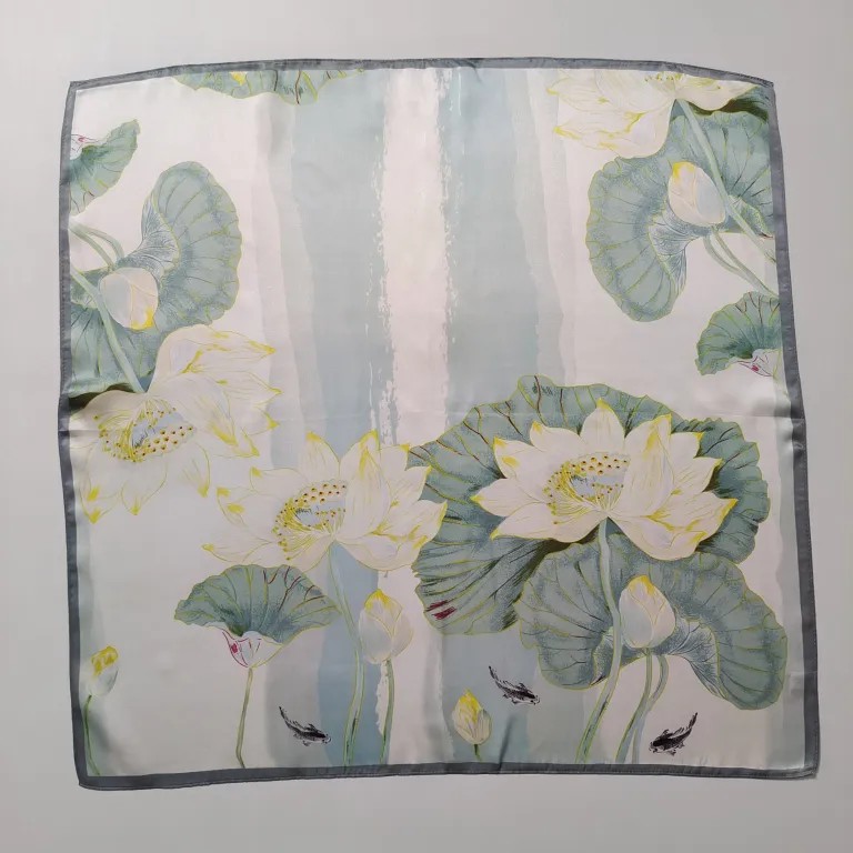 Floral mulberry silk scarf trend for brand collections