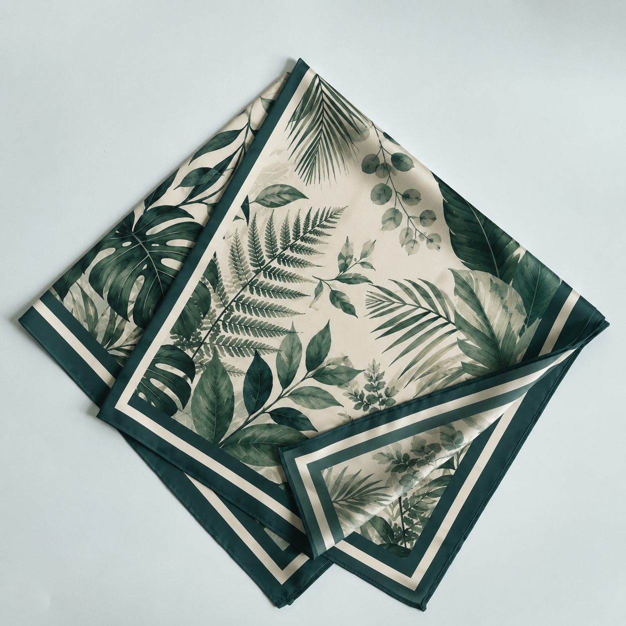 Luxury deep green mulberry silk square scarf for wedding styling
