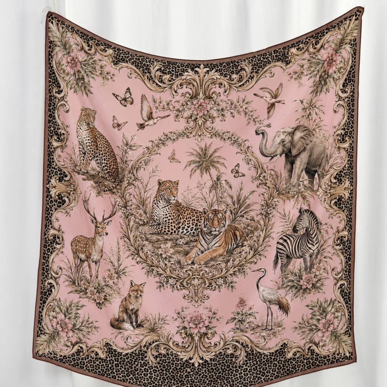 Pink 90cm mulberry silk scarf for luxury styling