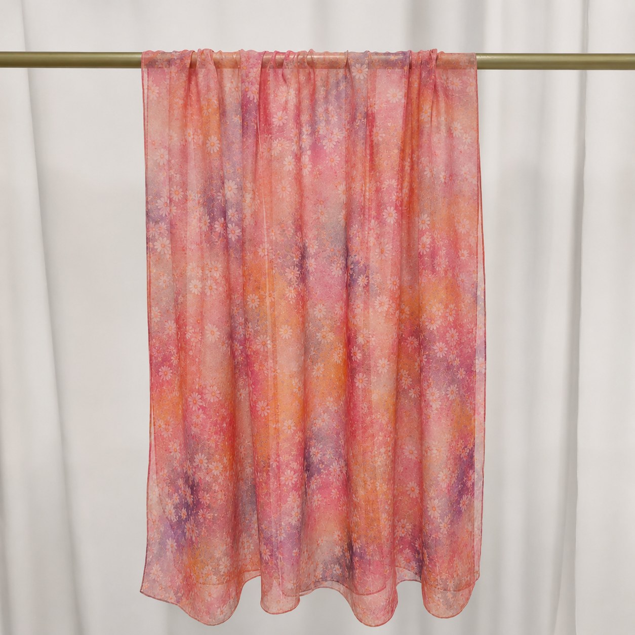 Fashion styling with pink chiffon scarf for women