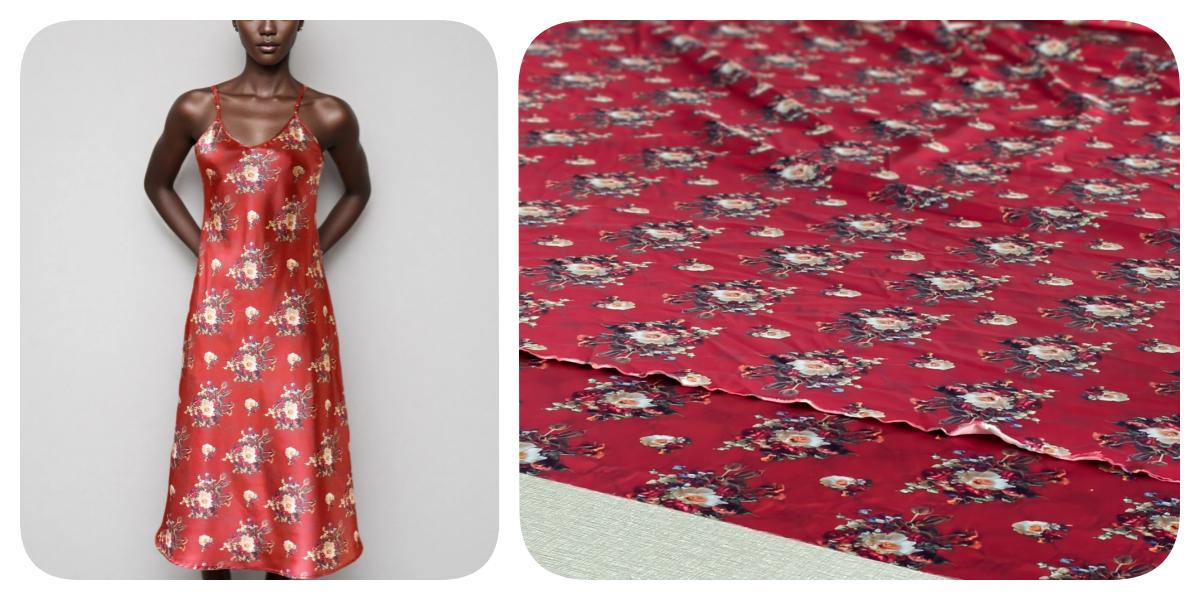 Custom silk dress product images for apparel development