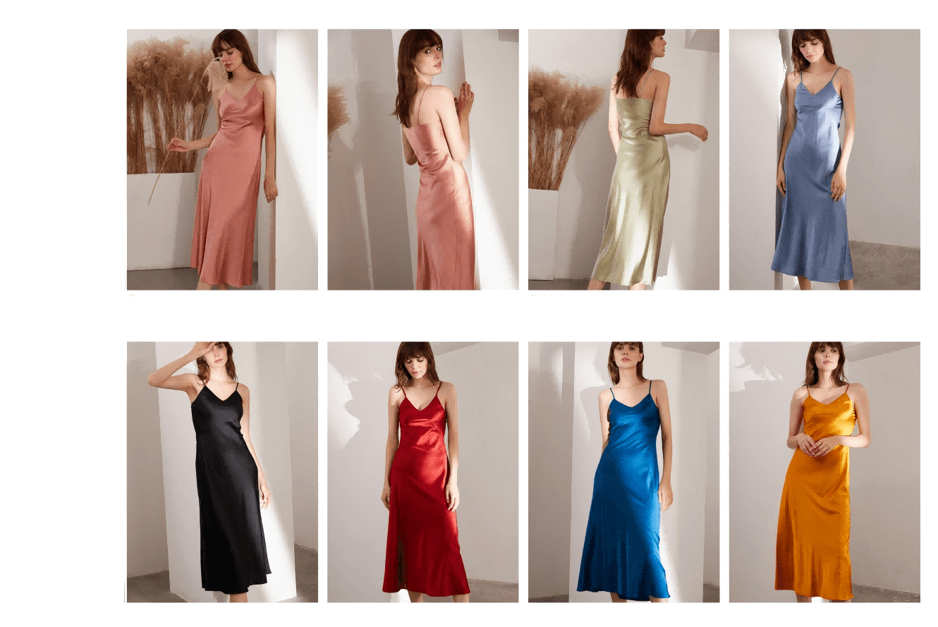 Custom printed silk dress for private label fashion brands