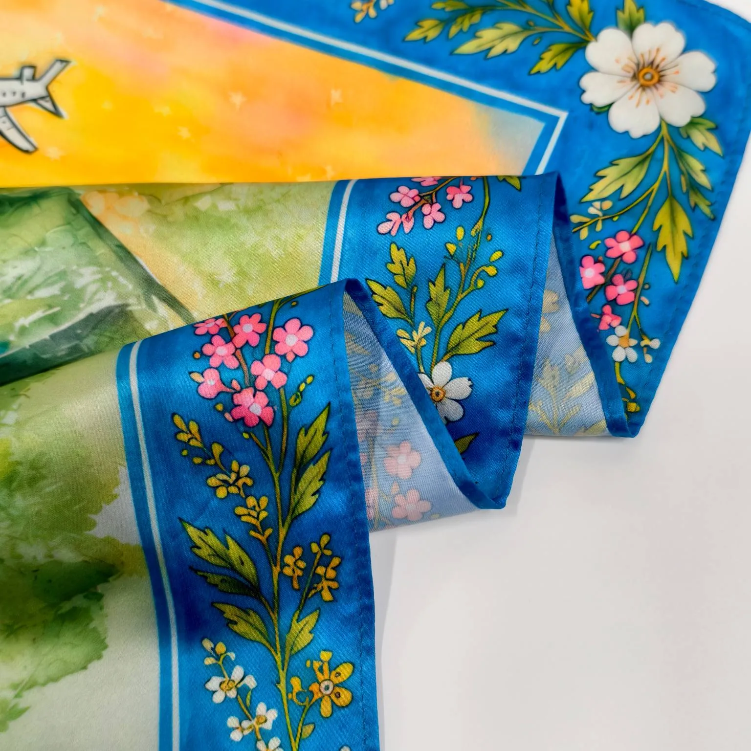 Faux silk satin finish made from high-quality polyester for economical custom scarves